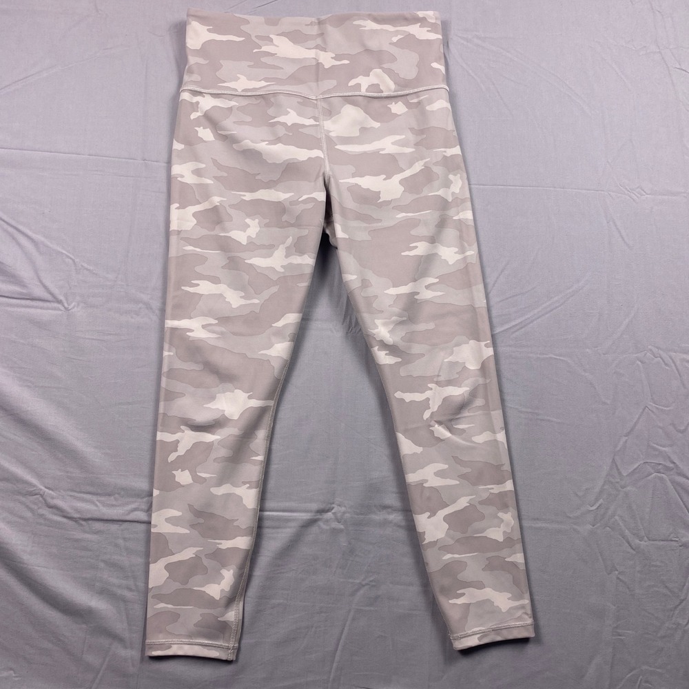 Athleta Elation 7/8 Tight Womens Medium Beige Camo Stretch Yoga Pants Leggings